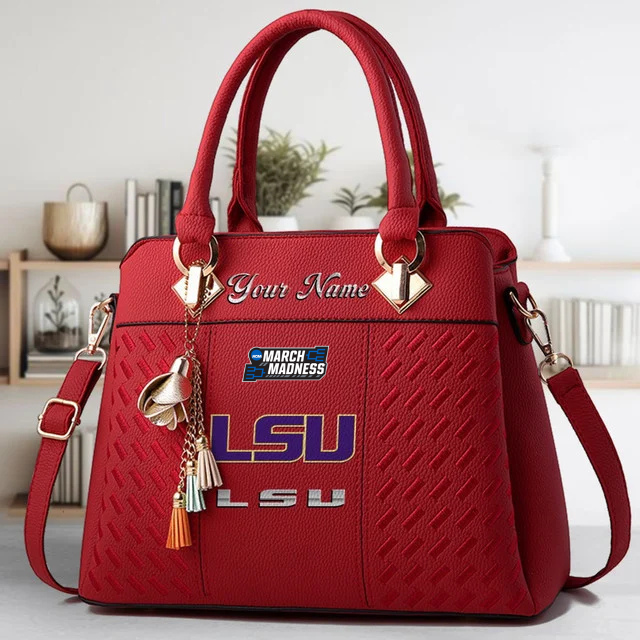LIMITED EDITION - NEW CUSTOMIZED MAM NCAA13 LST LSU TIGERS ZIP HANDBAG MULTICOLOR