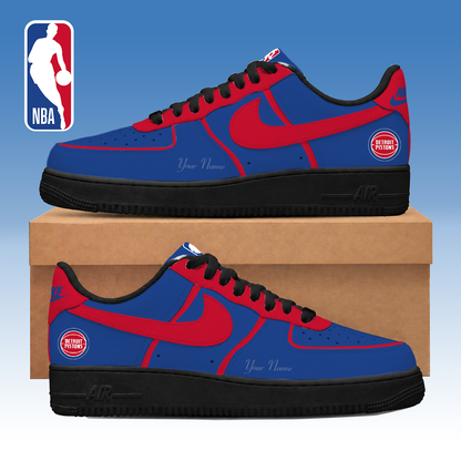 LIMITED EDITION - NEW CUSTOMIZED NBA14 DPI DETROIT PISTONS AF1 SNEAKERS