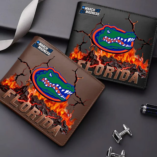 LIMITED EDITION - NEW CUSTOMIZED MAM NCAA14 FLG FL GATORS LEATHER WALLET