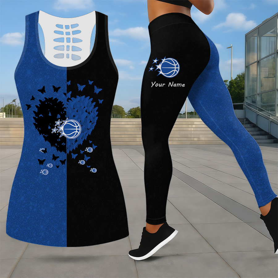 LIMITED EDITION - NEW CUSTOMIZED NBA15 OMA ORLANDO MAGIC LEGGINGS & HOLLOW TANK TOP SET