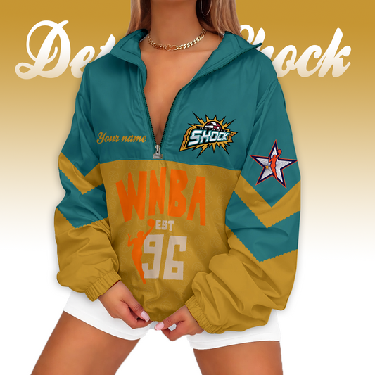 LIMITED EDITION - NEW CUSTOMIZED WNBA15 DTS DE SHOCK V-NECK ZIPPER SWEATSHIRT JACKET