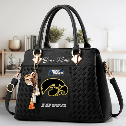 LIMITED EDITION - NEW CUSTOMIZED MAM NCAA16 IWH IW HAWKEYES ZIP HANDBAG MULTICOLOR