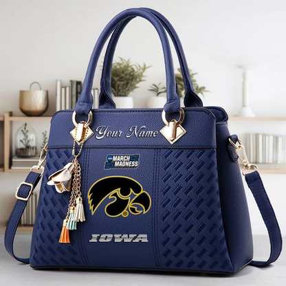 LIMITED EDITION - NEW CUSTOMIZED MAM NCAA16 IWH IW HAWKEYES ZIP HANDBAG MULTICOLOR