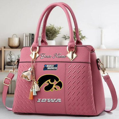 LIMITED EDITION - NEW CUSTOMIZED MAM NCAA16 IWH IW HAWKEYES ZIP HANDBAG MULTICOLOR