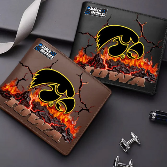 LIMITED EDITION - NEW CUSTOMIZED MAM NCAA16 IWH IW HAWKEYES LEATHER WALLET