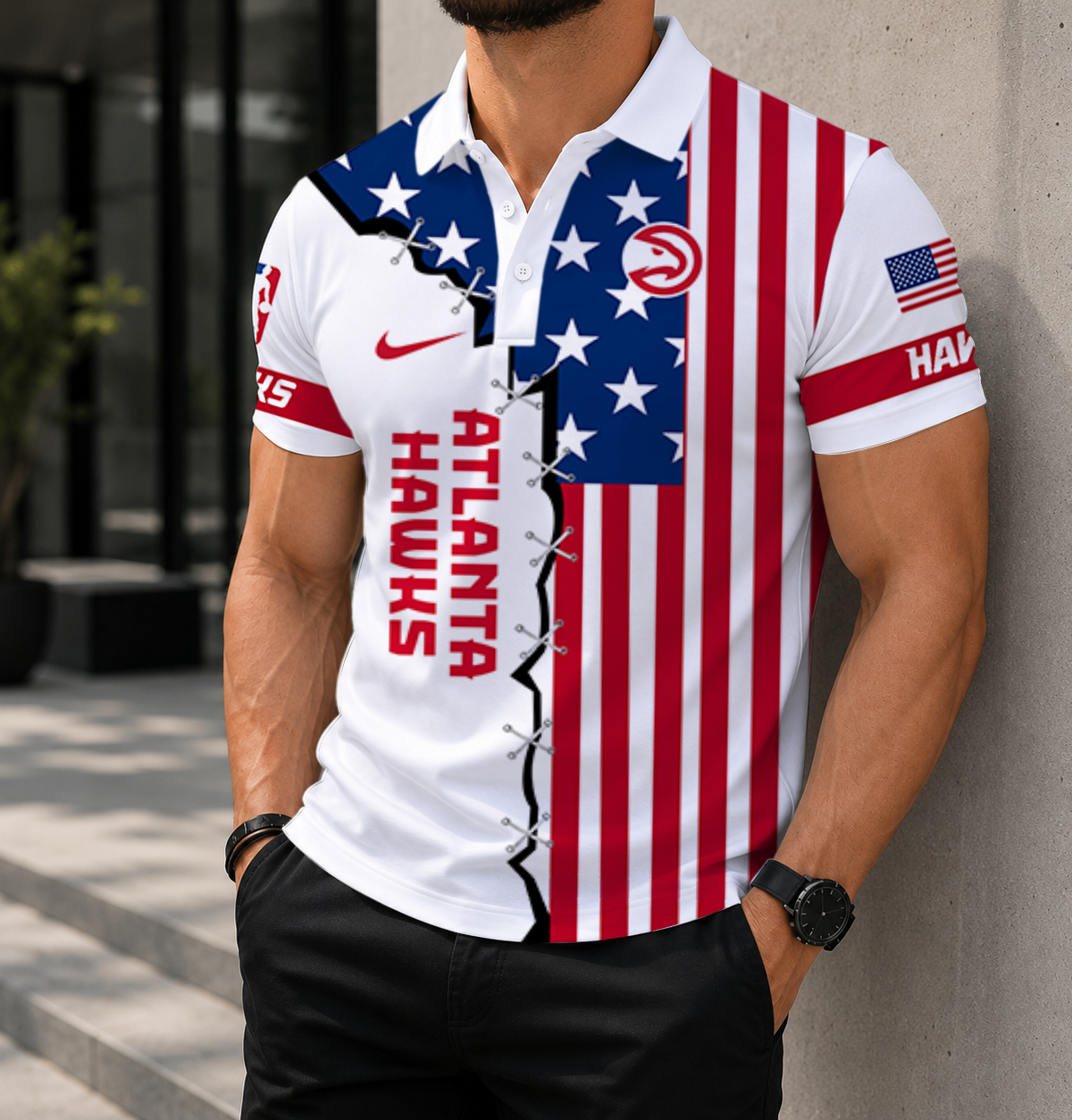 LIMITED EDITION - NEW CUSTOMIZED NBA17 AHA ATLANTA HAWKS POLO SHIRT, ZIP POLO SHIRT & T-SHIRTS