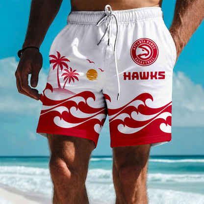 LIMITED EDITION - NEW CUSTOMIZED NBA17 AHA ATLANTA HAWKS SHORT PANTS