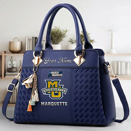 LIMITED EDITION - NEW CUSTOMIZED MAM NCAA17 MGE MA GOLDEN EAGLES ZIP HANDBAG MULTICOLOR