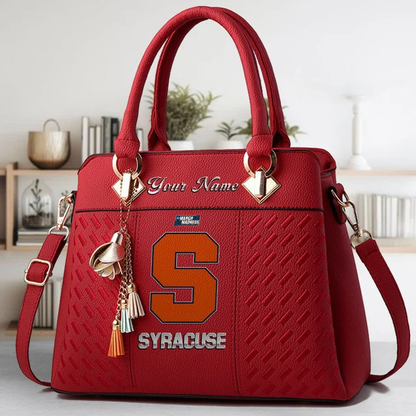LIMITED EDITION - NEW CUSTOMIZED MAM NCAA19 SYO SY ORANGE ZIP HANDBAG MULTICOLOR