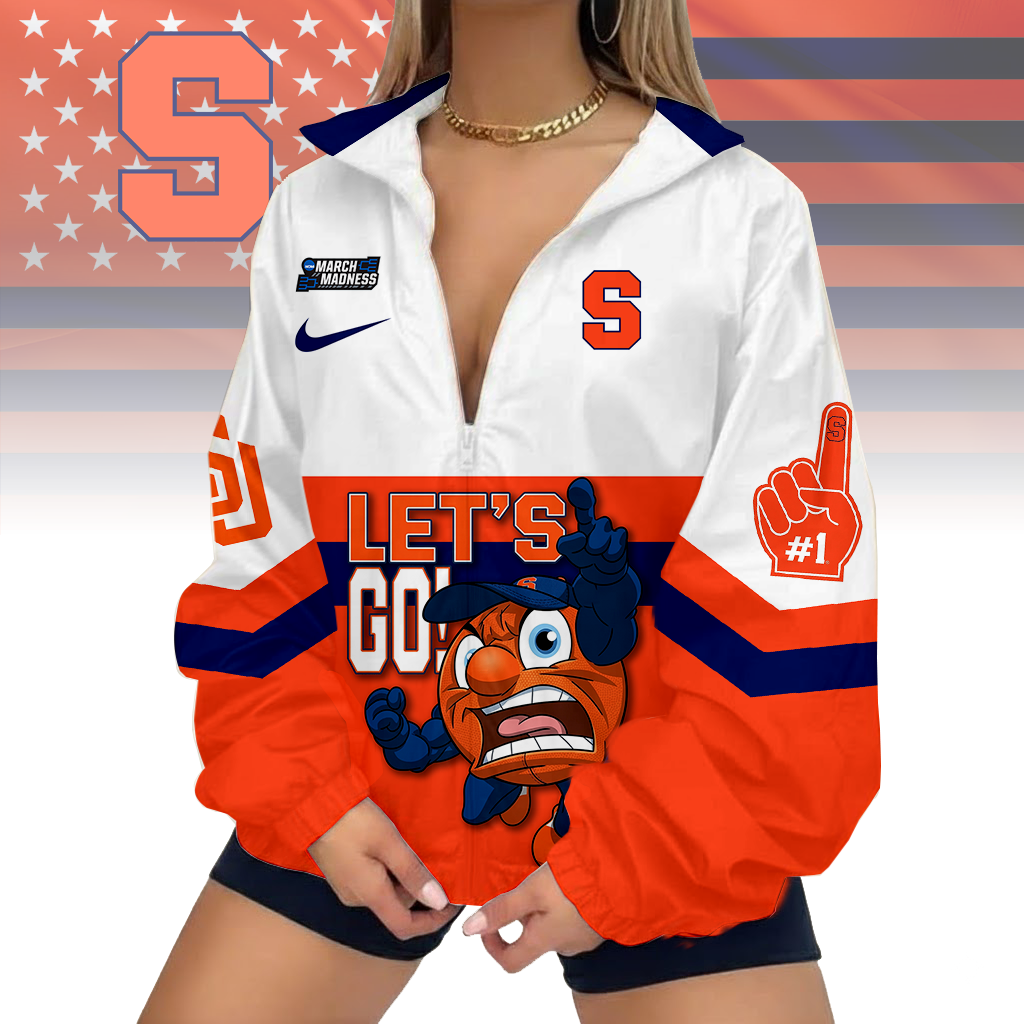 LIMITED EDITION - NEW CUSTOMIZED MAM NCAA19 SYO SY ORANGE V-NECK ZIPPER SWEATSHIRT JACKET