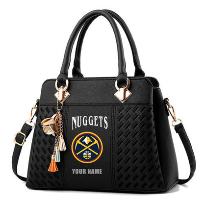 LIMITED EDITION - NEW CUSTOMIZED NBA08 DNU DENVER NUGGETS ZIP HANDBAG MULTICOLOR