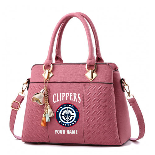 LIMITED EDITION - NEW CUSTOMIZED NBA10 LCL LOS ANGELES CLIPPERS ZIP HANDBAG MULTICOLOR