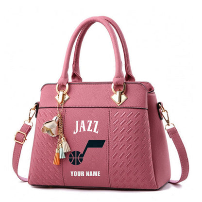 LIMITED EDITION - NEW CUSTOMIZED NBA29 UJZ UTAH JAZZ ZIP HANDBAG MULTICOLOR
