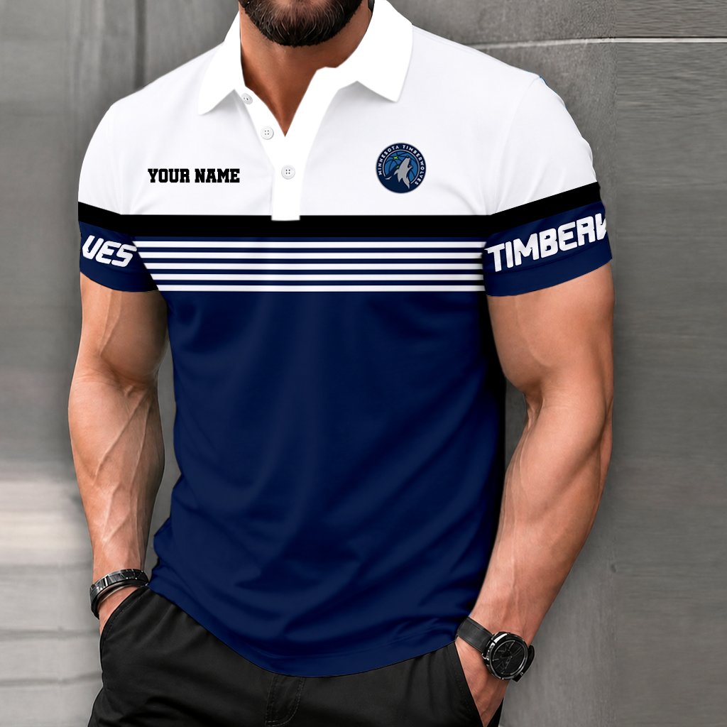 LIMITED EDITION - NEW CUSTOMIZED NBA05 MTW MINNESOTA TIMBERWOLVES POLO SHIRT
