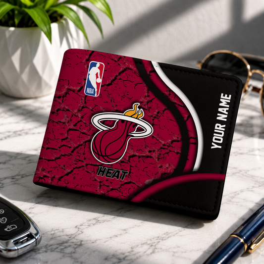 VIRAL EDITION - NEW CUSTOMIZED NBA20 MHE MIAMI HEAT LEATHER WALLET