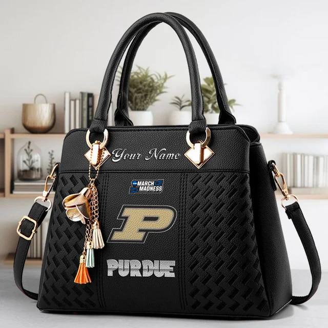 LIMITED EDITION - NEW CUSTOMIZED MAM NCAA20 PUB PU BOILERMAKERS ZIP HANDBAG MULTICOLOR