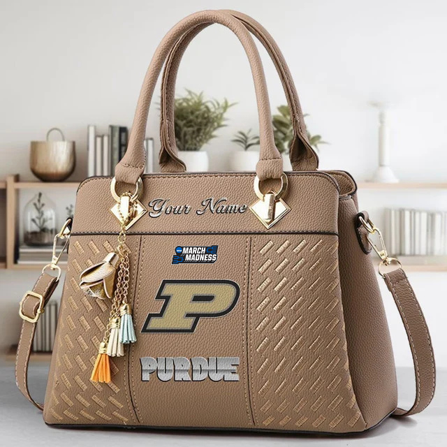 LIMITED EDITION - NEW CUSTOMIZED MAM NCAA20 PUB PU BOILERMAKERS ZIP HANDBAG MULTICOLOR