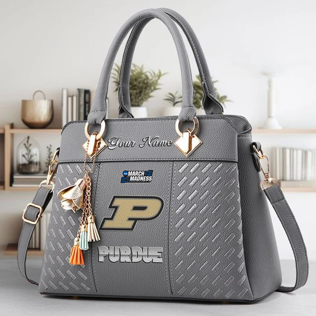LIMITED EDITION - NEW CUSTOMIZED MAM NCAA20 PUB PU BOILERMAKERS ZIP HANDBAG MULTICOLOR