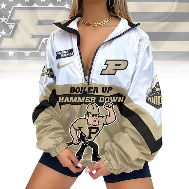 LIMITED EDITION - NEW CUSTOMIZED MAM NCAA20 PUB PU BOILERMAKERS V-NECK ZIPPER SWEATSHIRT JACKET