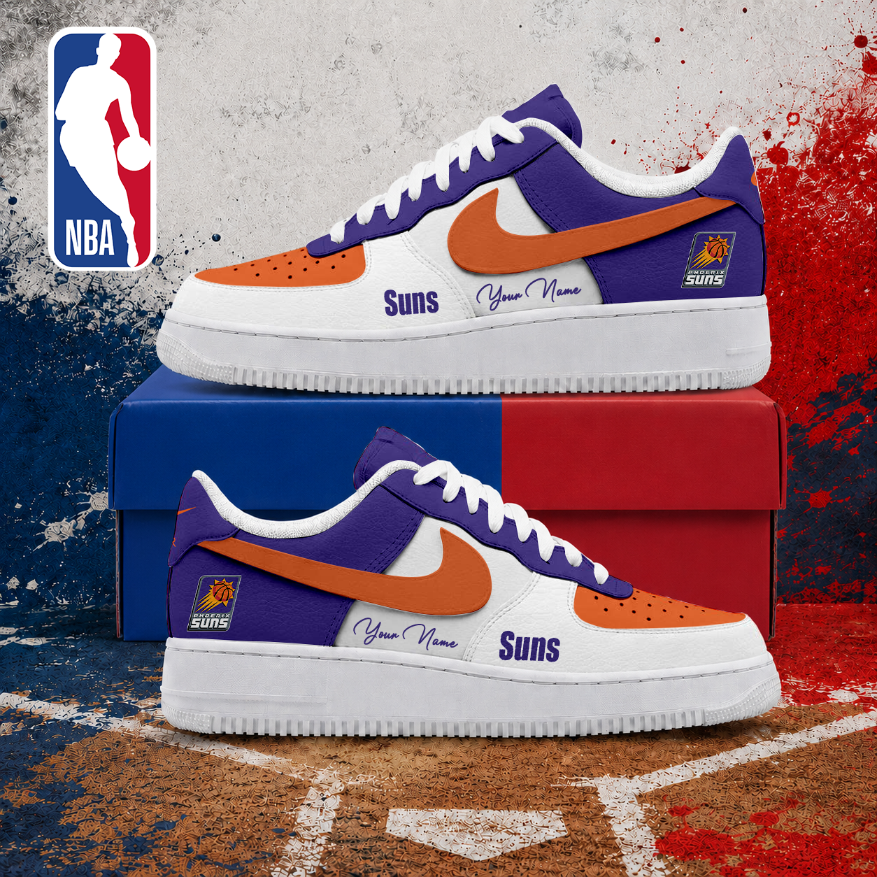 LIMITED EDITION - NEW CUSTOMIZED NBA21 PSU PHOENIX SUNS AF1 SNEAKERS