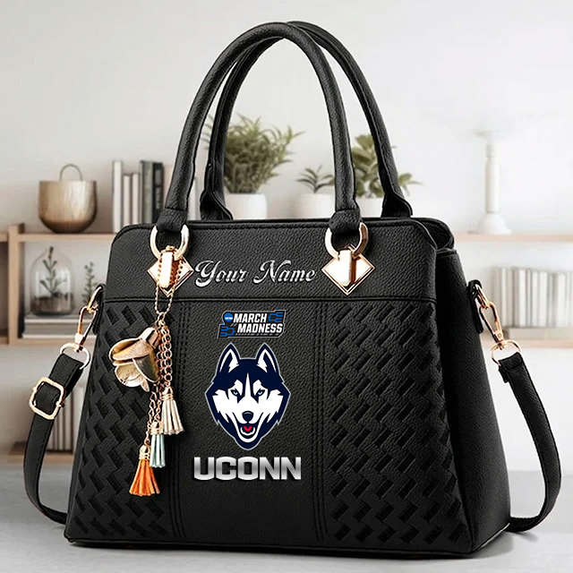 LIMITED EDITION - NEW CUSTOMIZED MAM NCAA21 UCH UC HUSKIES ZIP HANDBAG MULTICOLOR
