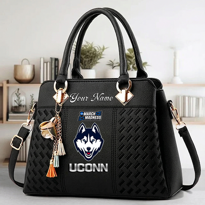 LIMITED EDITION - NEW CUSTOMIZED MAM NCAA21 UCH UC HUSKIES ZIP HANDBAG MULTICOLOR