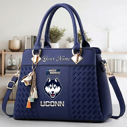 LIMITED EDITION - NEW CUSTOMIZED MAM NCAA21 UCH UC HUSKIES ZIP HANDBAG MULTICOLOR