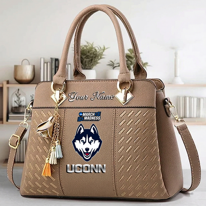 LIMITED EDITION - NEW CUSTOMIZED MAM NCAA21 UCH UC HUSKIES ZIP HANDBAG MULTICOLOR