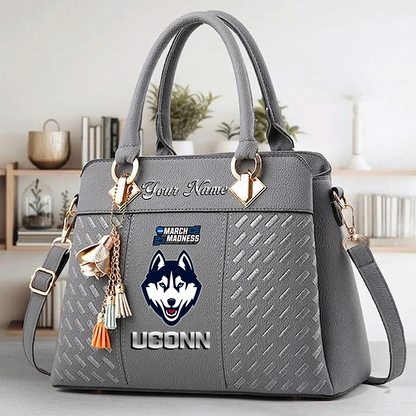 LIMITED EDITION - NEW CUSTOMIZED MAM NCAA21 UCH UC HUSKIES ZIP HANDBAG MULTICOLOR
