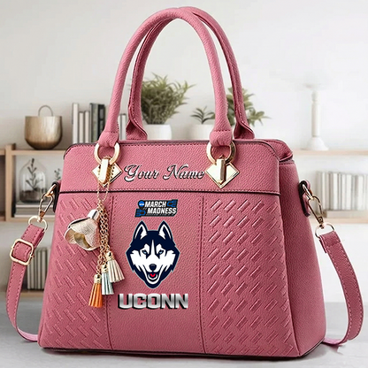 LIMITED EDITION - NEW CUSTOMIZED MAM NCAA21 UCH UC HUSKIES ZIP HANDBAG MULTICOLOR