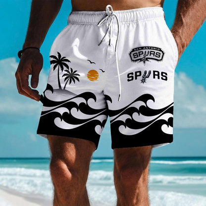 LIMITED EDITION - NEW CUSTOMIZED NBA23 SAS SAN ANTONIO SPURS SHORT PANTS