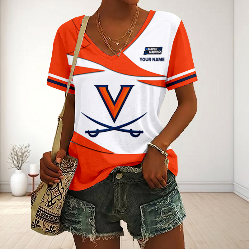 LIMITED DROP - NEW CUSTOMIZED | NCAA MAM23 VIC VI CAVALIERS V-NECK FEMALE SHIRT