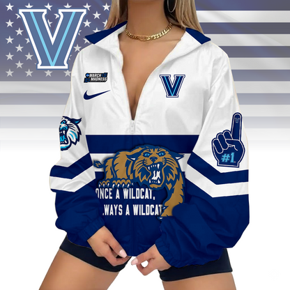 LIMITED EDITION - NEW CUSTOMIZED MAM NCAA24 VIW VI WILDCATS V-NECK ZIPPER SWEATSHIRT JACKET