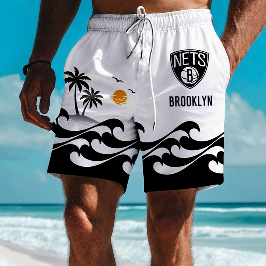 LIMITED EDITION - NEW CUSTOMIZED NBA25 BNE BROOKLYN NETS SHORT PANTS
