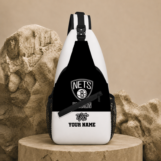 LIMITED EDITION - NEW CUSTOMIZED NBA25 BNE BROOKLYN NETS SLING BAG