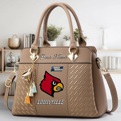 LIMITED EDITION - NEW CUSTOMIZED MAM NCAA25 ULC UL CARDINALS ZIP HANDBAG MULTICOLOR