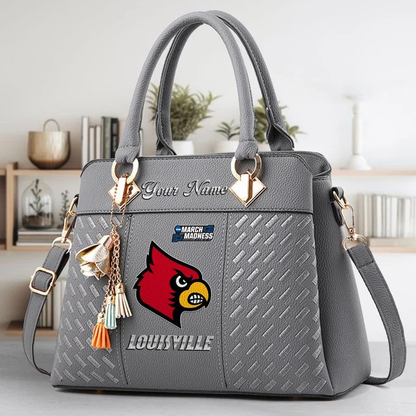 LIMITED EDITION - NEW CUSTOMIZED MAM NCAA25 ULC UL CARDINALS ZIP HANDBAG MULTICOLOR