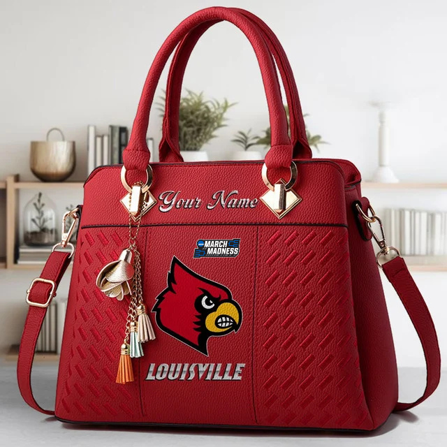 LIMITED EDITION - NEW CUSTOMIZED MAM NCAA25 ULC UL CARDINALS ZIP HANDBAG MULTICOLOR