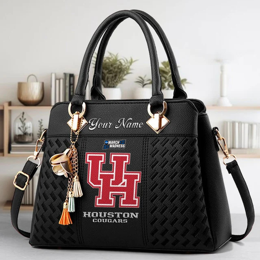 LIMITED EDITION - NEW CUSTOMIZED MAM NCAA26 HOC HO COUGARS ZIP HANDBAG MULTICOLOR