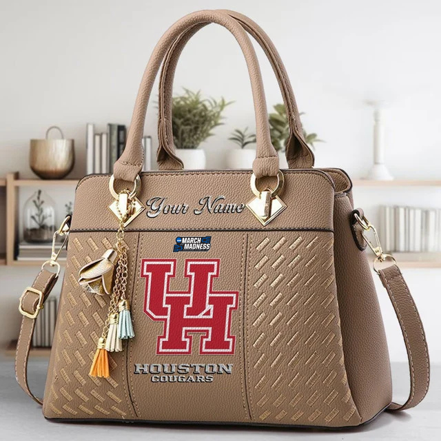 LIMITED EDITION - NEW CUSTOMIZED MAM NCAA26 HOC HO COUGARS ZIP HANDBAG MULTICOLOR