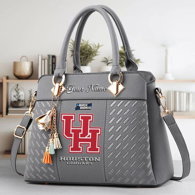 LIMITED EDITION - NEW CUSTOMIZED MAM NCAA26 HOC HO COUGARS ZIP HANDBAG MULTICOLOR