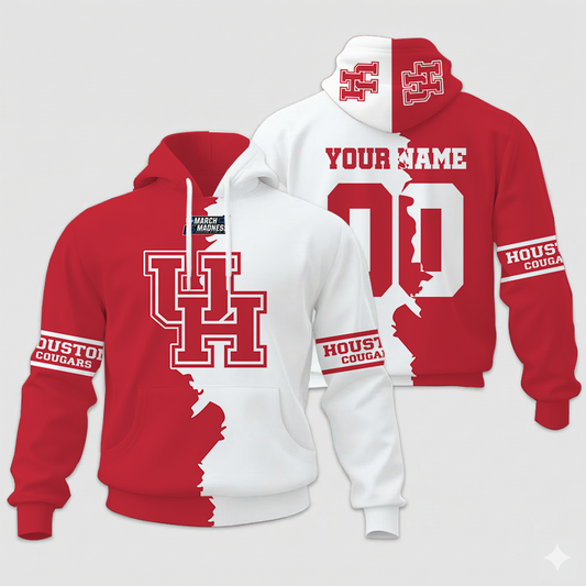 LIMITED EDITION - NEW CUSTOMIZED NCAA MAM26 HOC HO COUGARS UNISEX HOODIE & ZIP HOODIE