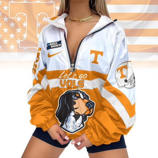 LIMITED EDITION - NEW CUSTOMIZED MAM NCAA28 TNV TN VOLUNTEERS V-NECK ZIPPER SWEATSHIRT JACKET