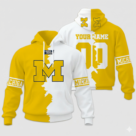 LIMITED EDITION - NEW CUSTOMIZED NCAA MAM02 MIW MI WOLVERINES UNISEX HOODIE & ZIP HOODIE
