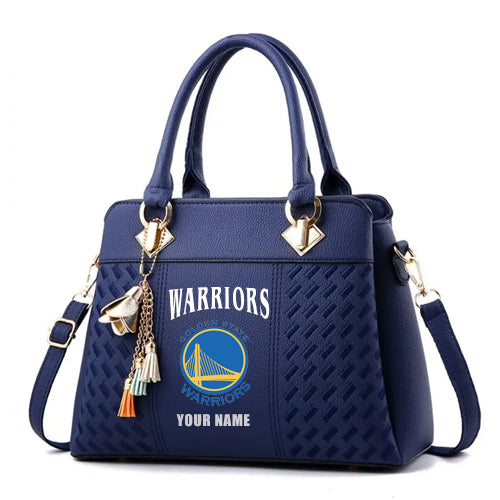 LIMITED EDITION - NEW CUSTOMIZED NBA12 GSW GOLDEN STATE WARRIORS ZIP HANDBAG MULTICOLOR