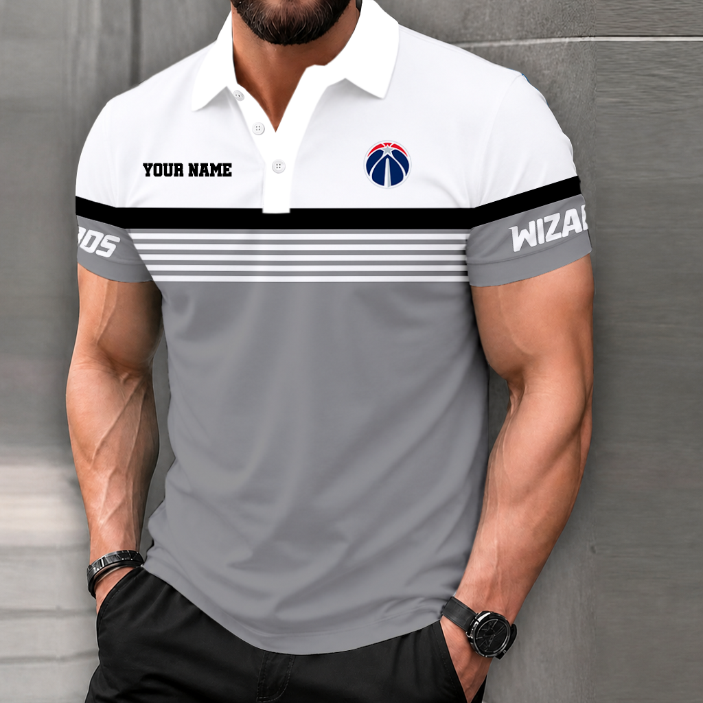 LIMITED EDITION - NEW CUSTOMIZED NBA28 WWI WASHINGTON WIZARDS POLO SHIRT