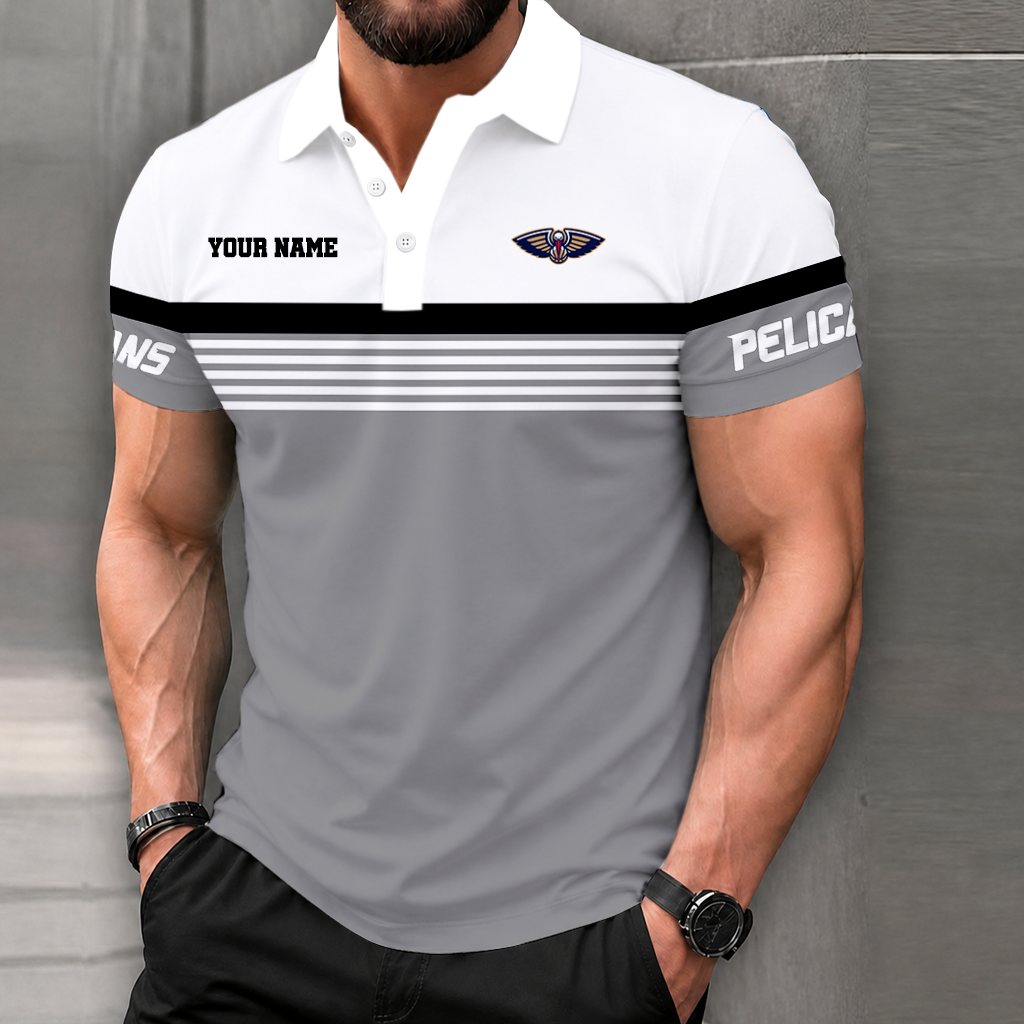 LIMITED EDITION - NEW CUSTOMIZED NBA30 NOP NEW ORLEANS PELICANS POLO SHIRT