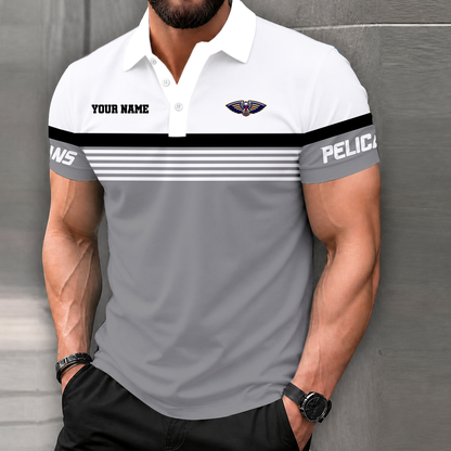 LIMITED EDITION - NEW CUSTOMIZED NBA30 NOP NEW ORLEANS PELICANS POLO SHIRT