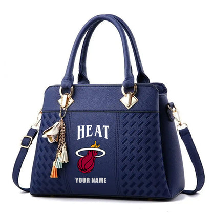 LIMITED EDITION - NEW CUSTOMIZED NBA20 MHE MIAMI HEAT ZIP HANDBAG MULTICOLOR