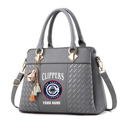 LIMITED EDITION - NEW CUSTOMIZED NBA10 LCL LOS ANGELES CLIPPERS ZIP HANDBAG MULTICOLOR